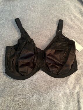 NWT Elomi Cate Style 44J (44GG) Bra Underwire Black Full Coverage No Padding